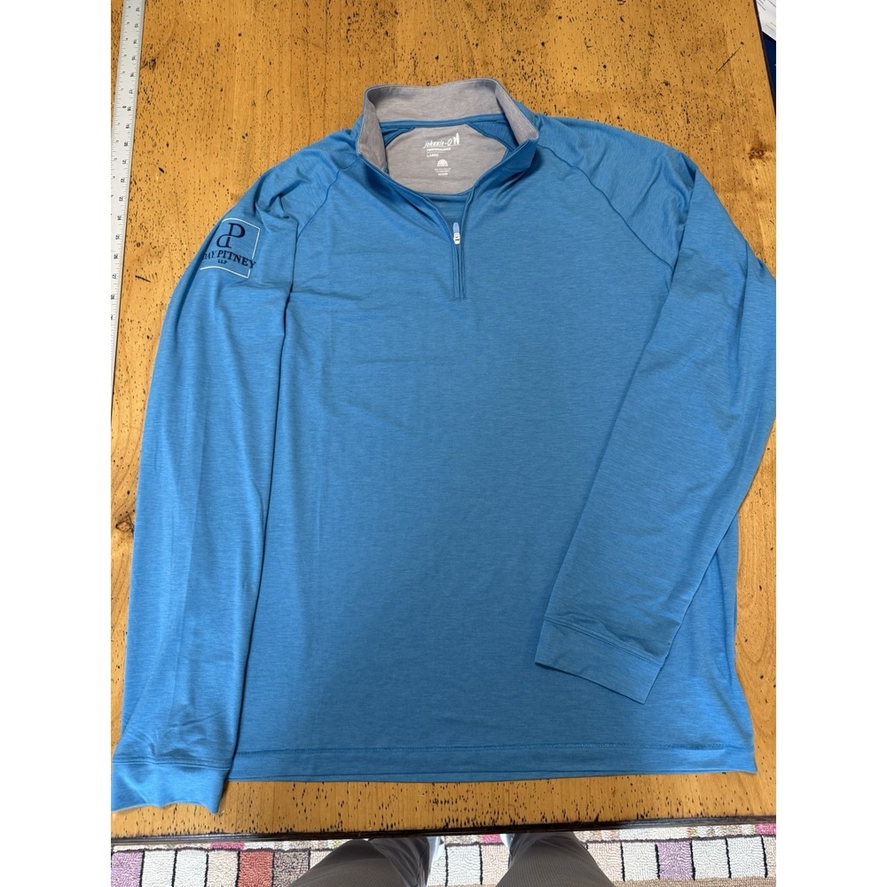 Johnnie-O Performance Mens Large Blue Quarter Zip‎ Pullover UPF 50 Golf Shirt